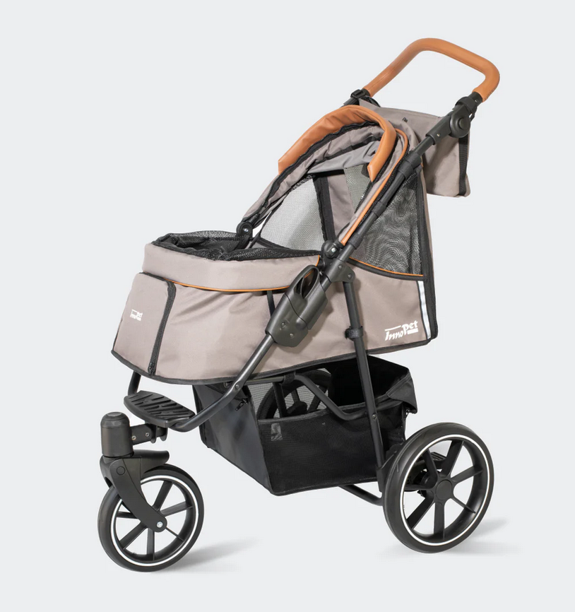 Innopet Premium Cozy Dog Stroller – Beige | Luxury Pet Pram with Free Rain Cover