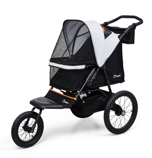 Palster Explorer All Terrain Pet Stroller – Black & Mist Silver | Durable Dog & Cat Pram with Rain Cover