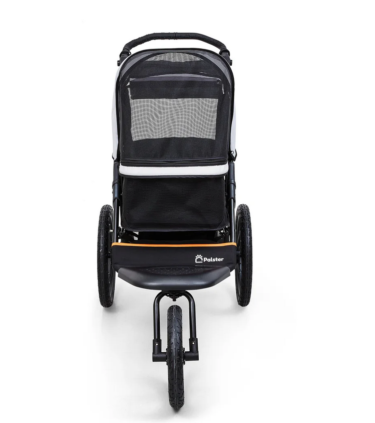 Palster Explorer All Terrain Pet Stroller – Black & Mist Silver | Durable Dog & Cat Pram with Rain Cover
