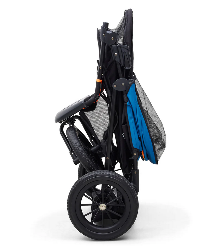 Palster Trek All-Terrain Dog Stroller – Foldable Pet Buggy with Suspension, Black & Harbour Blue