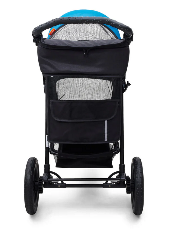 Palster Trek All-Terrain Dog Stroller – Foldable Pet Buggy with Suspension, Black & Harbour Blue